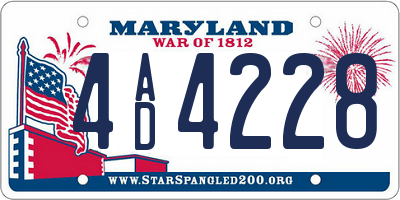 MD license plate 4AD4228