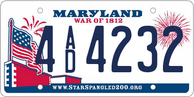 MD license plate 4AD4232