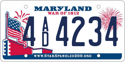MD license plate 4AD4234