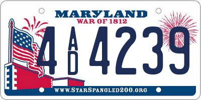 MD license plate 4AD4239
