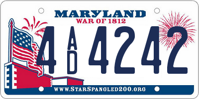 MD license plate 4AD4242