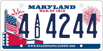 MD license plate 4AD4244