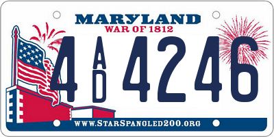 MD license plate 4AD4246