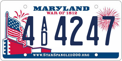 MD license plate 4AD4247