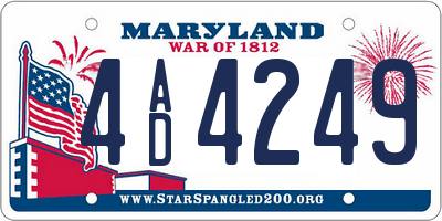 MD license plate 4AD4249