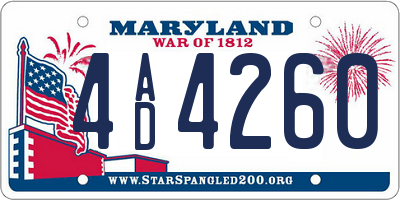 MD license plate 4AD4260