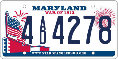 MD license plate 4AD4278