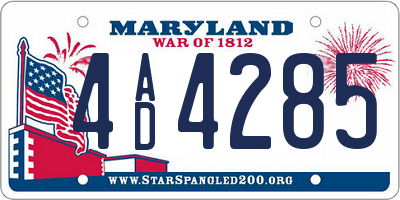 MD license plate 4AD4285
