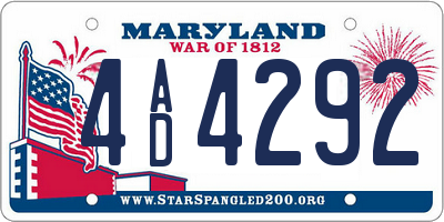 MD license plate 4AD4292