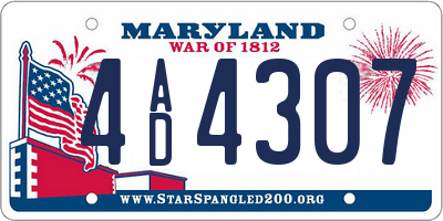 MD license plate 4AD4307