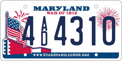 MD license plate 4AD4310