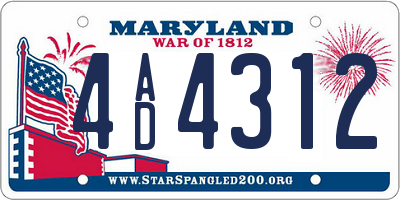 MD license plate 4AD4312