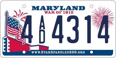 MD license plate 4AD4314