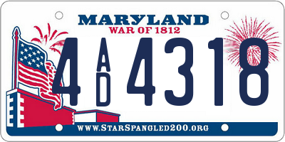 MD license plate 4AD4318