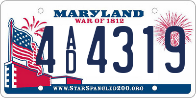 MD license plate 4AD4319