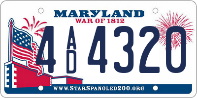MD license plate 4AD4320