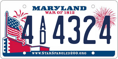 MD license plate 4AD4324