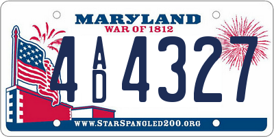 MD license plate 4AD4327