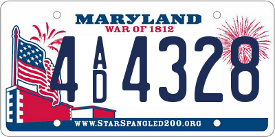 MD license plate 4AD4328