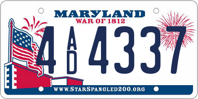 MD license plate 4AD4337
