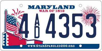 MD license plate 4AD4353