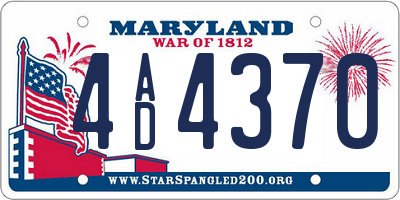 MD license plate 4AD4370