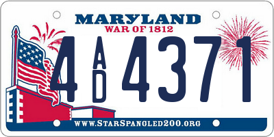 MD license plate 4AD4371