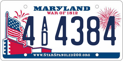 MD license plate 4AD4384