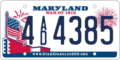 MD license plate 4AD4385