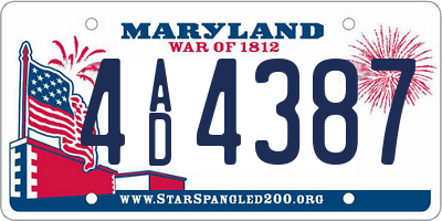MD license plate 4AD4387