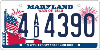 MD license plate 4AD4390