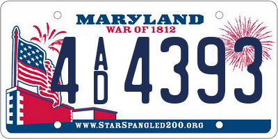 MD license plate 4AD4393