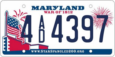 MD license plate 4AD4397