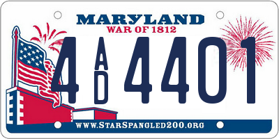 MD license plate 4AD4401