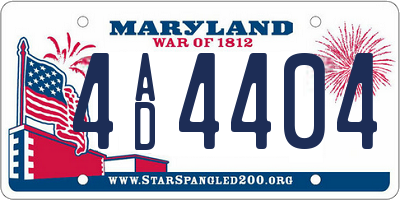 MD license plate 4AD4404