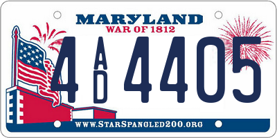 MD license plate 4AD4405