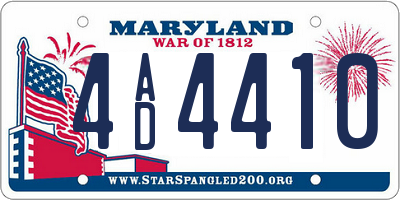 MD license plate 4AD4410