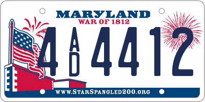 MD license plate 4AD4412