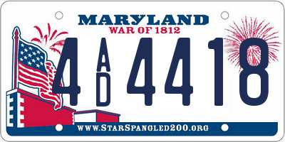 MD license plate 4AD4418