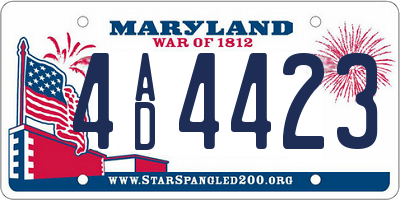 MD license plate 4AD4423