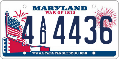 MD license plate 4AD4436