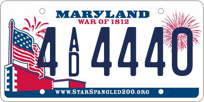 MD license plate 4AD4440