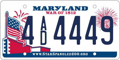 MD license plate 4AD4449