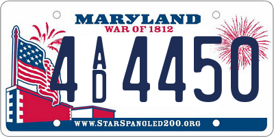 MD license plate 4AD4450