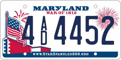 MD license plate 4AD4452