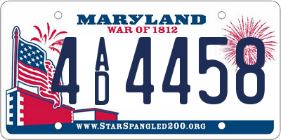 MD license plate 4AD4458