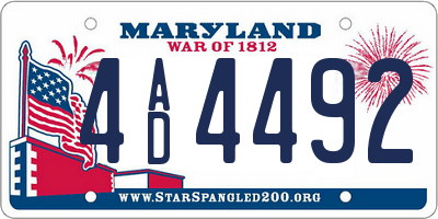 MD license plate 4AD4492