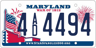 MD license plate 4AD4494