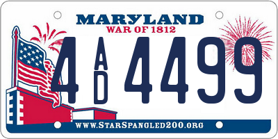 MD license plate 4AD4499