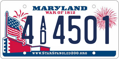 MD license plate 4AD4501